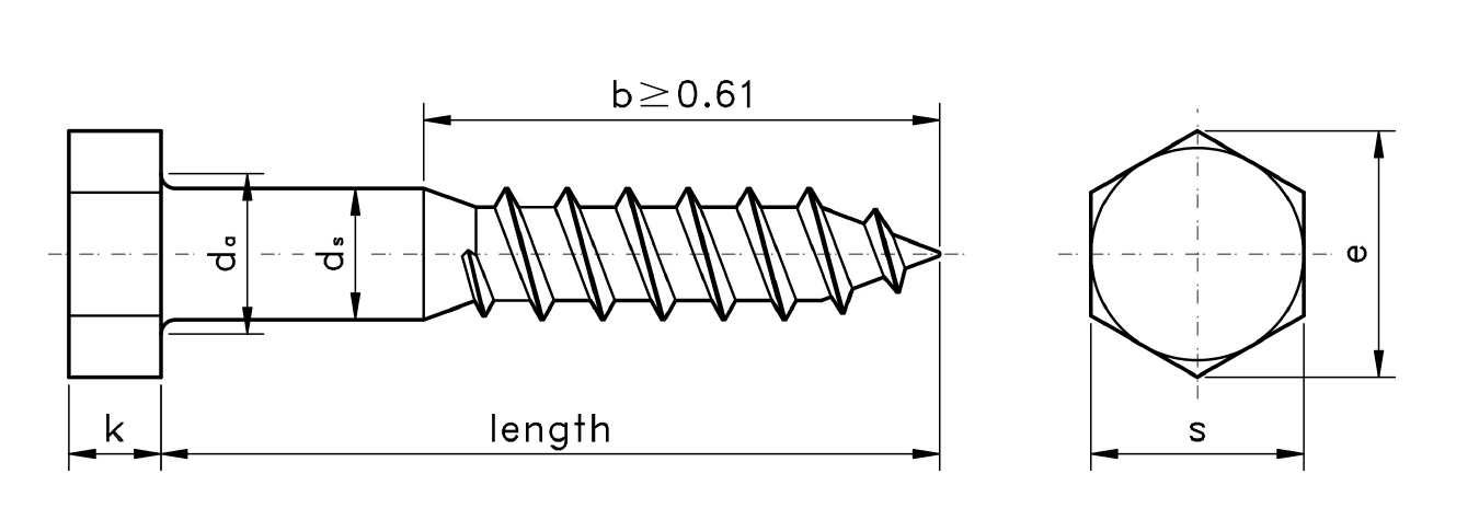 DIN 571 / ГОСТ 11473-75 — технический чертёж